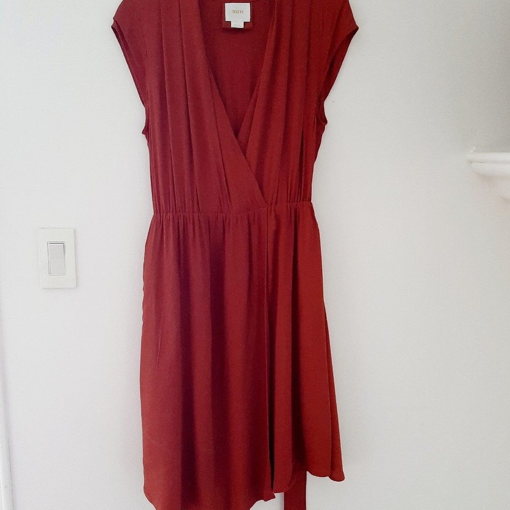 Maeve Rust Red Wrap Dress